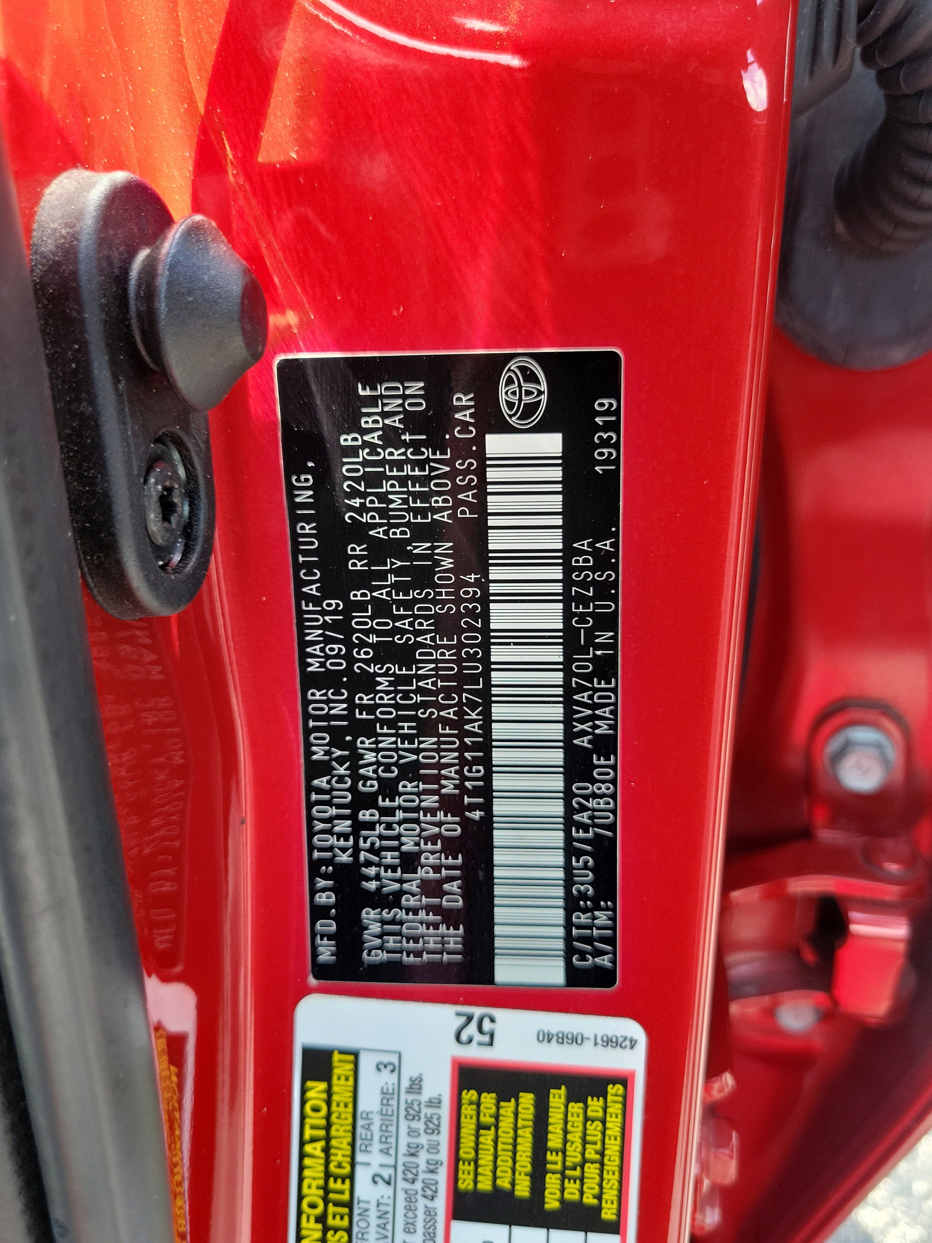 2020 Toyota Camry SE