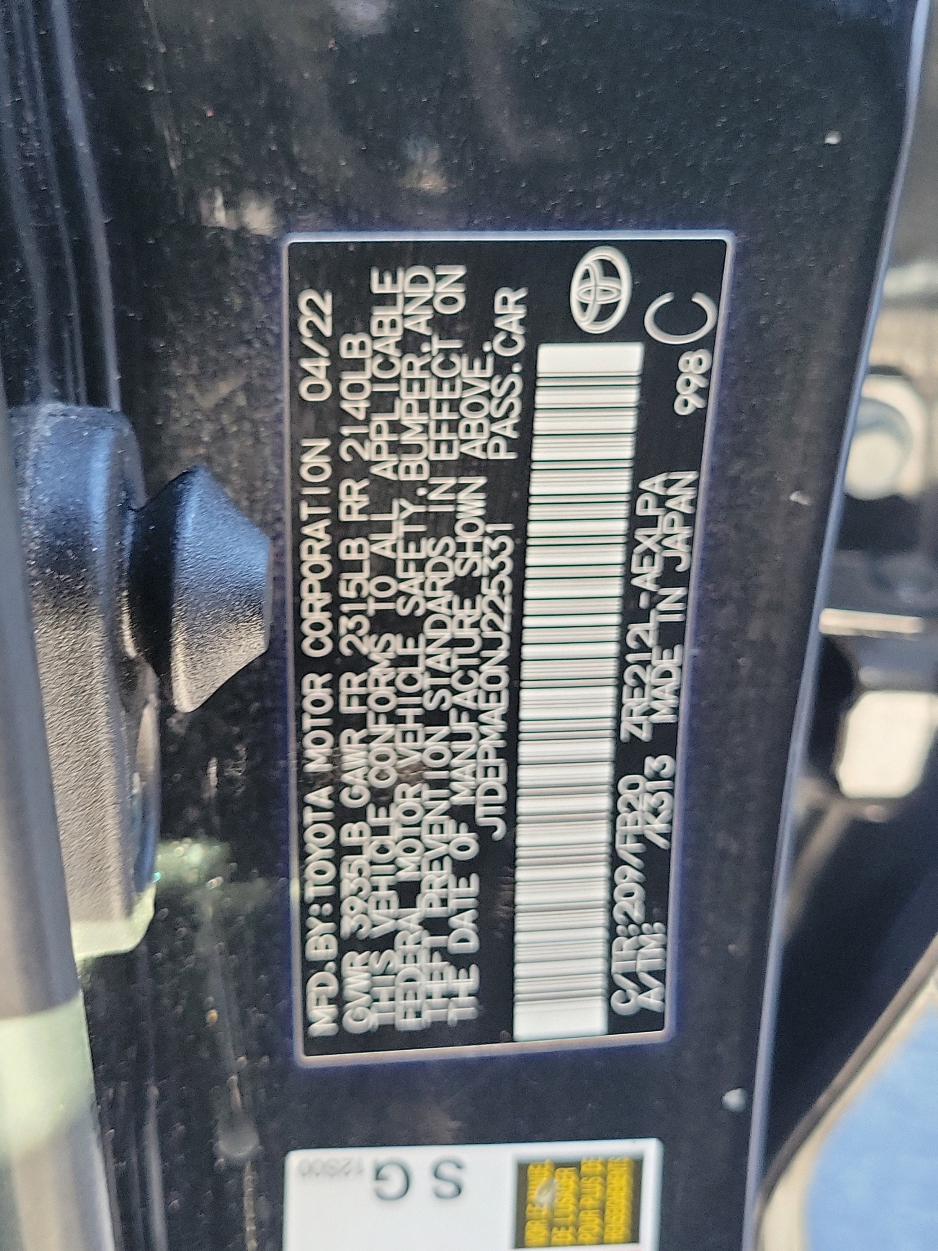 2022 Toyota Corolla LE