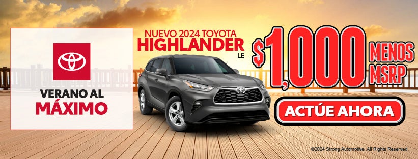 Nuevo 2024 Toyota Highlander LE $1,000 Menos MSRP*