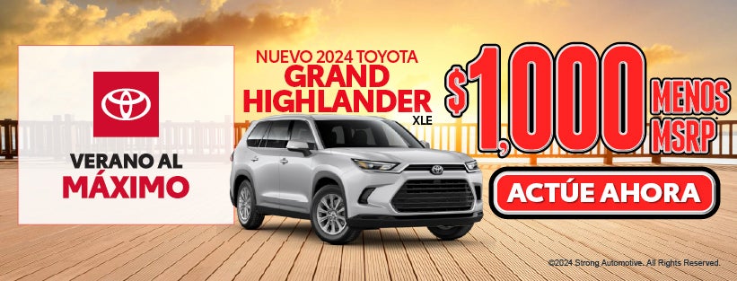 Nuevo 2024 Toyota Grand Highlander XLE $1,000 Menos MSRP*