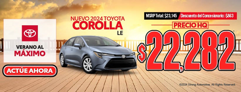 Nuevo 2024 Toyota Corolla LE Precio HQ: $22,282*
