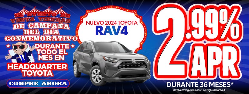 Nuevo Toyota RAV4 2024 2.99% APR durante 36 meses*